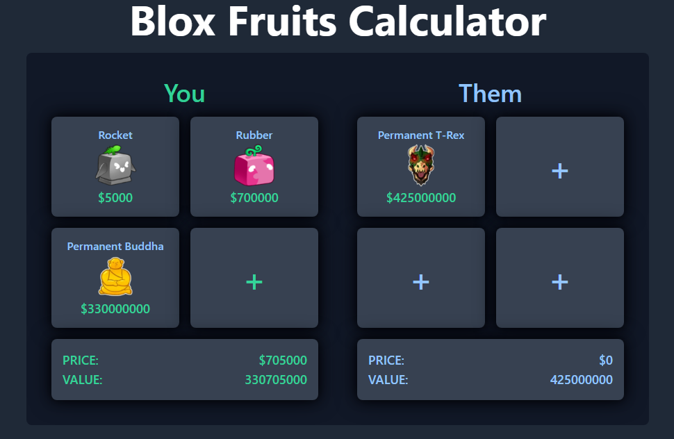 Blox Fruits Calculator